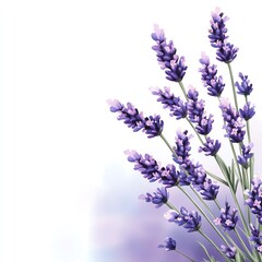 Obraz premium Lavender blossom details in cartoon form with watercolor accents