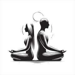 Yoga meditation vector icon