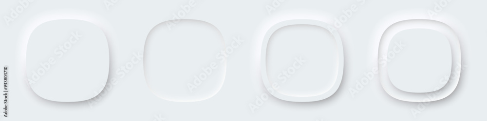 Aufkleber Set of blank Neumorphism button. Light mode 3D Neumorphism buttons design style for Apps, Websites, Interfaces, and Mobile apps. UI UX. Vector illustration.