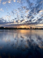 sunset over the river