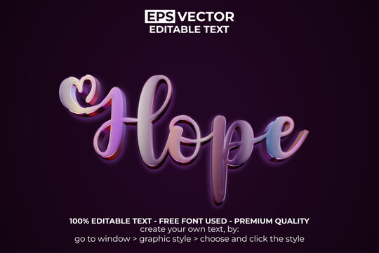 Hope Text Effect Dark Purple Style