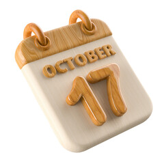 17th October Calendar Wooden