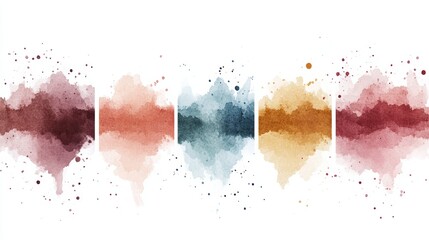 Fototapeta premium Vibrant watercolor splashes in shades of red, blue, and orange create a dynamic and artistic background for creative projects.