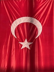 Turkish Flag shimmering in the sunlight