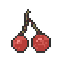 Fototapeta premium fresh cherry fruit pixel art