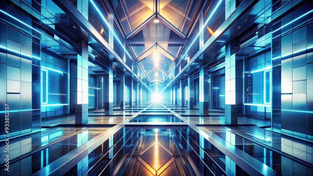 Poster futuristic abstract architecture background with geometric shapes and lines, futuristic, abstract, a