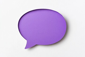 Violet speech bubble isolated