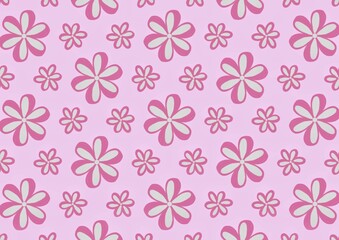 Pretty Floral Blooms Minimalist Background Seamless Pattern