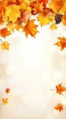 Obraz premium Richly colored autumn leaves create a stunning natural backdrop, inviting reflection during the serene fall season in a peaceful forest
