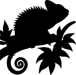 chameleon icon silhouette, chameleon lineart vector,Chameleon Logo Vector Design