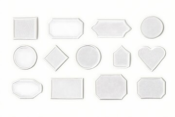 Blank white embroidered patch mockup