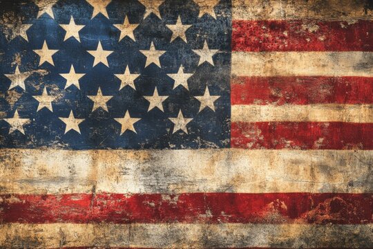 A banner with a bold, red, white, and blue color scheme, featuring a stylized image of the American flag, with the words 'Never Forget' emblazoned across the top 