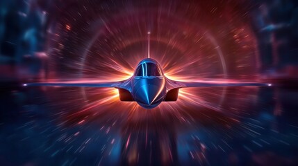 Abstract image of a jet in a wind tunnel with airflow visualization