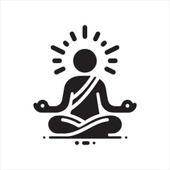 Yoga meditation vector icon