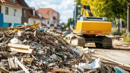 Fototapeta premium Approaches to reducing construction waste and debris on construction sites