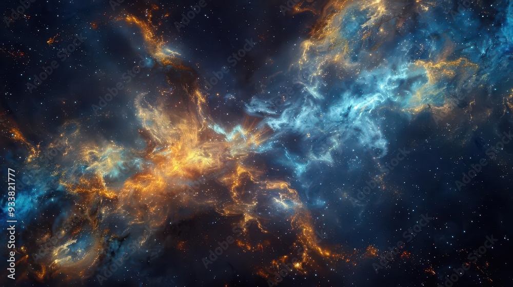 Wall mural mesmerizing cosmic nebula in deep space abstract galactic background