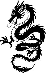 Dragon Silhouette icon vector illustration