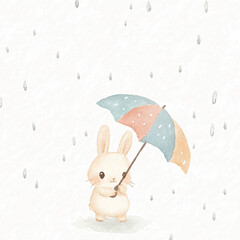 Bunny Umbrella Rain.