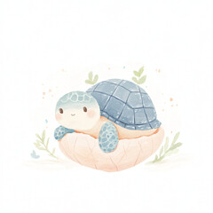 Cute Turtle Watercolor.