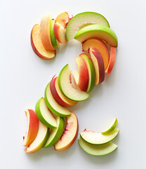 Slicing peaches to form numbers