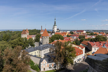 Fototapeta premium Old town panoramic view, Tallinn, Estonia, Europe.