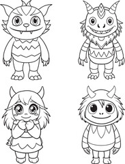 Four Cute Monsters
