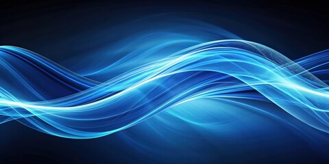 Abstract blue motion representing flowing energy, Abstract, Blue, Motion, Flowing, Energy, Bright, Vibrant, Smooth, Dynamic