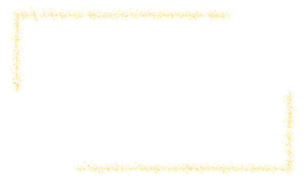 Rectangle sparkle golden frame for card, banner, video, presentation, invitation, 16x9 scale ratio