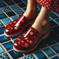 Shoe's,leg, footwear, silhouette, water, man, national, person, rock, walking, boot, knee, entrance, background, dress, stroll, hand, woman, family, stone, female, couple, scenery, Crocs, sabo macro