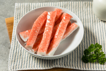 Organic Raw Imitation Crab Meat Sticks © Brent Hofacker