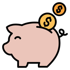 Piggy Bank  Icon Element For Design