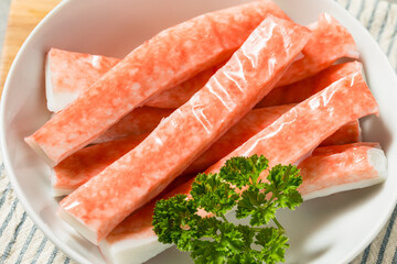 Organic Raw Imitation Crab Meat Sticks © Brent Hofacker