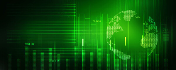 2d illustration Stock market online business concept. business Graph 