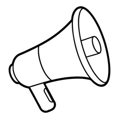 A megaphone line art vector illustration