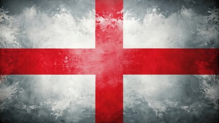 Obraz premium Stylized flag of England in red and white colors, England, United Kingdom, British, national symbol, patriotic