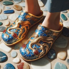 Shoe's,leg, footwear, silhouette, water, man, national, person, rock, walking, boot, knee, entrance, background, dress, stroll, hand, woman, family, stone, female, couple, scenery, Crocs, sabo macro