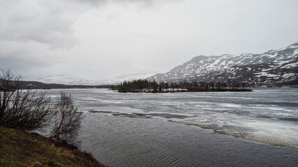 nature scenarios along the road from Tennevoll to Sorkjosen, Norway