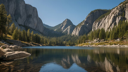 Obraz premium High Cliffs and Clear Skies: A Majestic Mountain Adventure