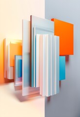 Fototapeta premium art gallery with canvas and plastics in a 3D illustration