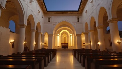 Obraz premium Yom Kippur background with a synagogue interior