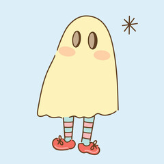 halloween festival little ghost halloween decorations Cute, bright, pastel colors