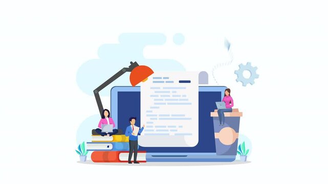 Copywriter 2d video animation 4k clip