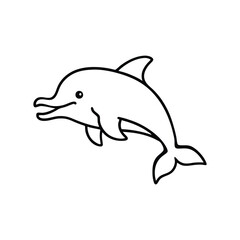 Fototapeta premium Dolphin vector outline illustration design