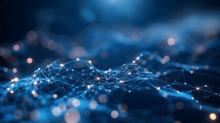 a network of connected lines on the blue background