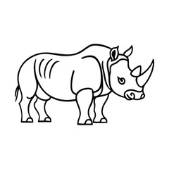 Fototapeta premium Rhinoceros Vector Outline Design 