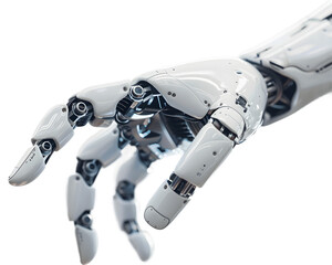 robotic hand with a white background