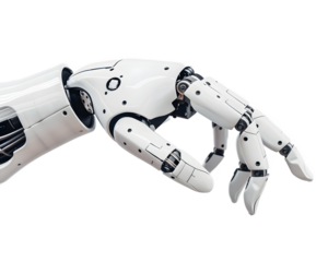 white robot with its arms outstretched