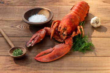 Lobster on wooden Background