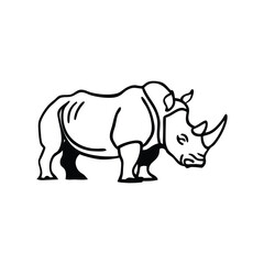 Fototapeta premium Rhinoceros Vector Outline Design 
