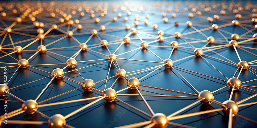 Poster a network of interconnected nodes, representing connections and communication, technology, internet,